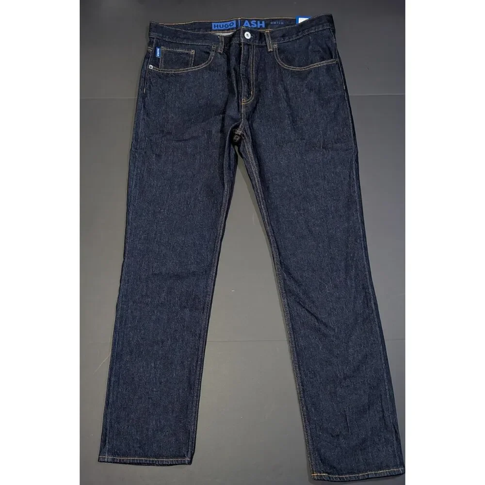 NWT HUGO Hugo Boss Ash Slim Fit Jeans Blue Mens Size 36 x 32 Denim NEW